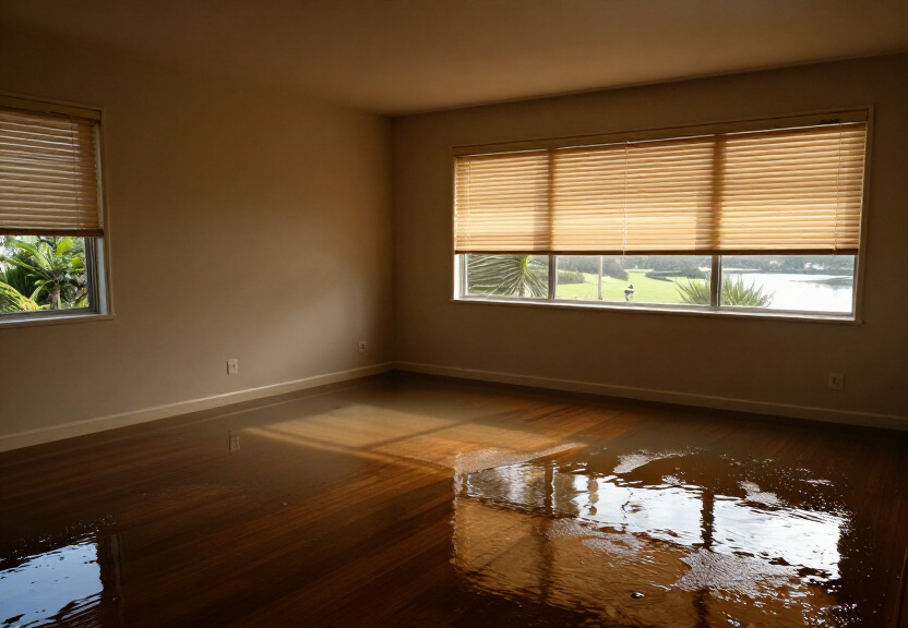 Moisture-damaged wall in a Belmore commercial property before drying